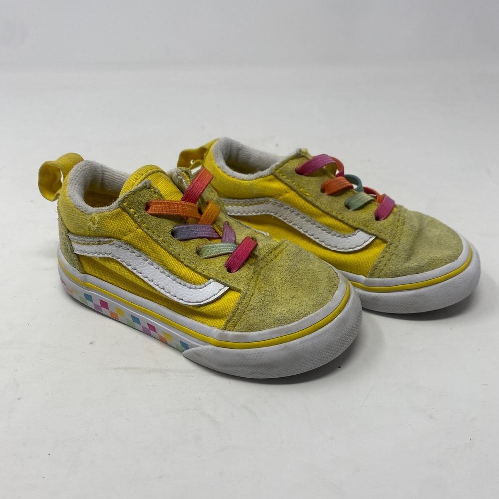 Vans Off the Wall Yellow Toddler Low Cut Shoes Size 5 Boys‎ Girls